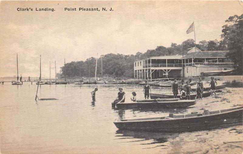 E5/ Point Pleasant New Jersey NJ Postcard c1920s Clark's Landing Swim Pavilion