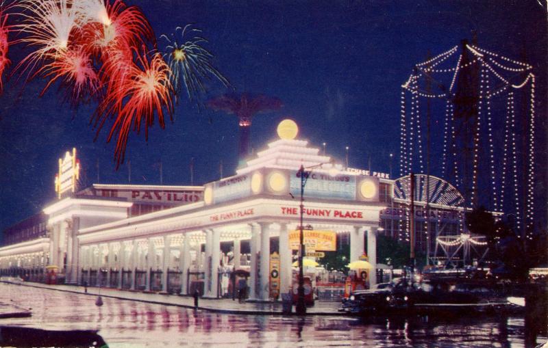 NY - Coney Island. Fireworks over Steeplechase Park