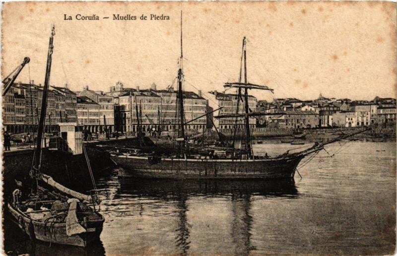 CPA Espagne La Coruna - Muelles de Piedra (282654)