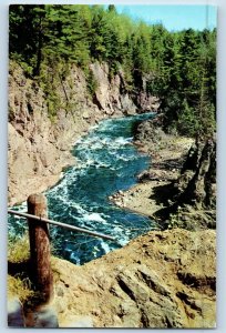 Mellen Wisconsin Postcard Bad River Canyon Copper Falls State Park c1960 Vintage