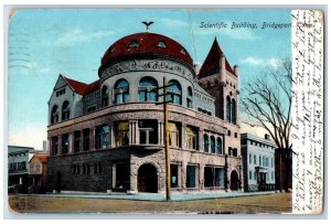 Bridgeport Connecticut Postcard Scientific Building Road 1908 Vintage Antique