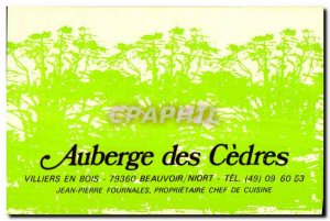 visit Card Auberge des Cedres Villiers-en-Bois Beauvoir Niort Tel Jean Pierre...