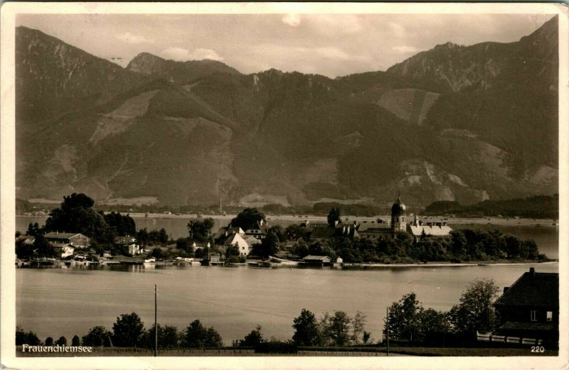 Vintage 1950s Real Photo Postcard RPPC Frauenchiemsee Island Germany 