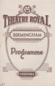 Ronald Squire Springtime For Henry Theatre Royal Birmingham Benn Levy Programme