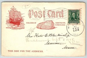 Plymouth Rock Massachusetts Pilgrim Meersteads  Mayflower    Postcard  1904