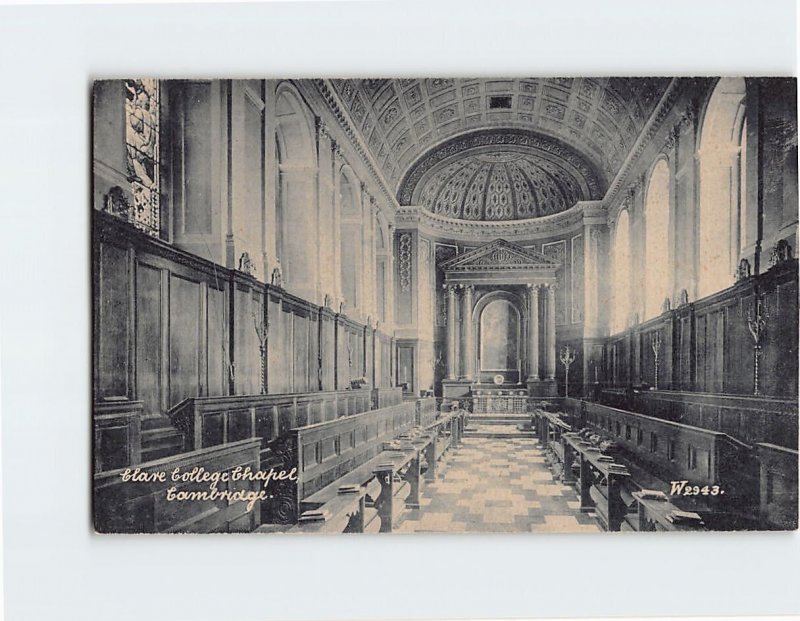Postcard Clare College Chapel, Cambridge, England
