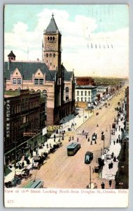 16th Street  Douglas Street  Omaha   Nebraska  Postcard  1908