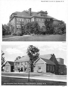 Durham,  University of New Hampshire  MORRILL HALL & NH HALL  *2* B&W Postcards