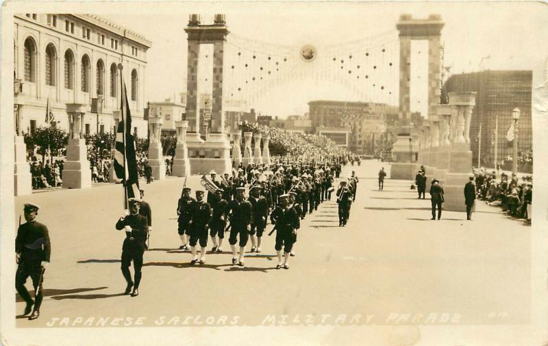 RPPC Postcard Japanese Sailors Military Parade Panama–Pacific International Expo