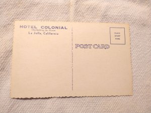 1940s Colonial Hotel, La Jolla California Aerial View Linen Postcard