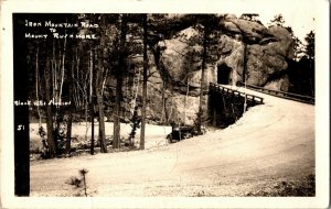 RPPC Iron Mountain Road to Mount Rushmore, Black Hills Studios SD Postcard B38