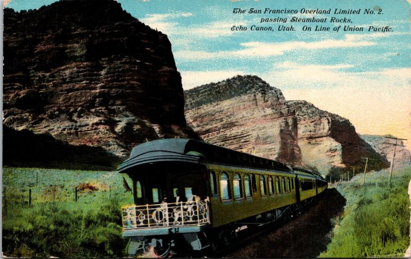 San Francisco Overland Limited No 2 Echo Canyon Union Pacific Utah Postcard