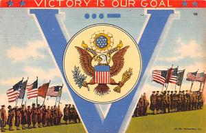 Victory is Our Goal, Victory Series Patriotic 1943 light postal marking bleed...
