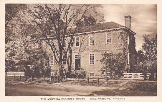 Virginia Williamsburg The Ludwell Paradise House Albertype