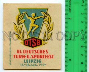 500246 GERMANY RIESA Sport festival Vintage match label