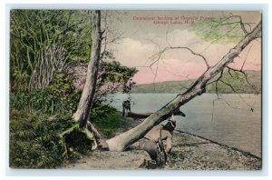 c1910 Deerslayer Landing at Gravelly Point Otsego Lake New York Antique Postcard 