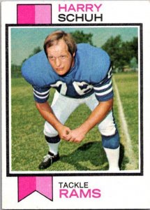 1973 Topps Football Card Harry Schuh Los Angeles Rams sk2561