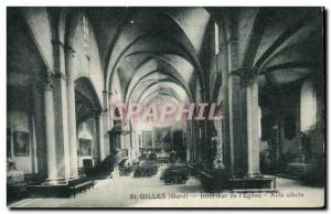 Old Postcard St Gilles Interior of & # 39eglise