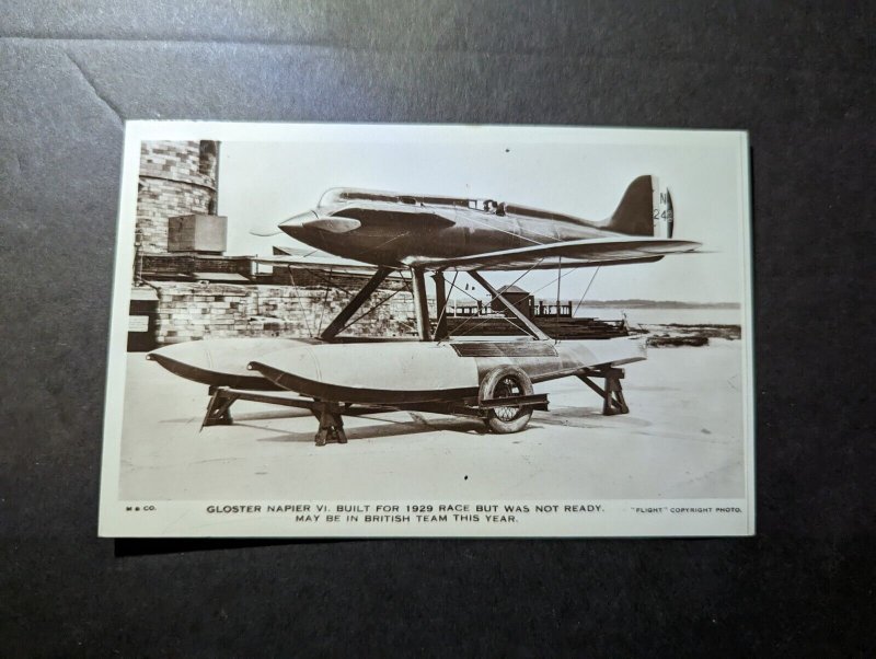Mint England Aviation Postcard Gloster Napier VI 1929 Racing Plane