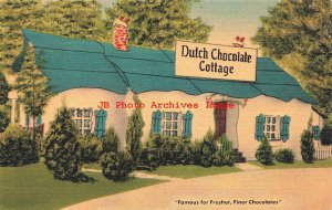 Advertising Linen Postcard, Dutch Chocolate Cottage, Columbus Ohio