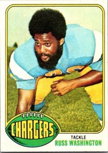 1976 Topps Football Card Russ Washington San Diego Chargers sk4504