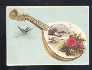 TOLEDO OHIO WOOLSON SPICE COMPANY LION COFFEE BANJO WINTER VICTORIAN TRADE CARD