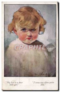 Old Postcard Fantasy Illustrator Child My love is a dear little girl