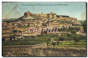 Old Postcard Panoramic View of Villeneuve Avignon and Fort Saint Andre