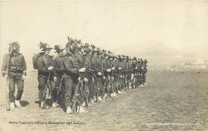 RPPC Postcard Italian Military Roma Esercito Itiano Bersaglieri Agli esercizi