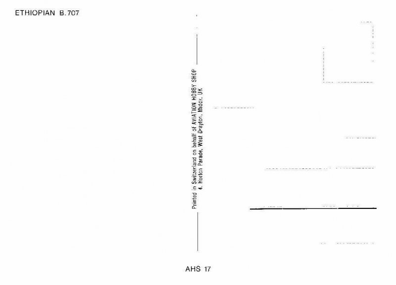 Ethiopian B 707 Airplane Postcard 