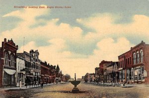 Eagle Grove Iowa Broadway Looking East Vintage Postcard AA7503