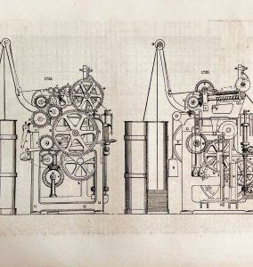 Flax Preparation Machine Woodcut 1852 Victorian Industrial Print Engines 2 DWS1A