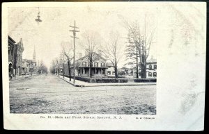 Vintage Postcard 1901-1907 Main and Front Streets Keyport New Jersey