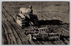 Farming Man On Tractor Swan-Finch Oil Corp Advertising Postcard Y23