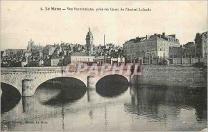 Old Postcard Le Mans Panoramic taken Quays of Admiral Lalande
