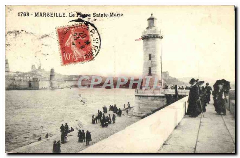 Old Postcard Marseille The Lighthouse of Sainte Marie