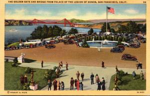 California San Francisco The Golden Gate and Bridge From Palace Of The Legion...