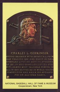 Charles L Gehringer Baseball Hall Fame Post Card 3266