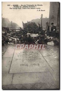 Old Postcard Paris Arc De Triomphe From I & # 39Etoile Tomb of the Unknown So...