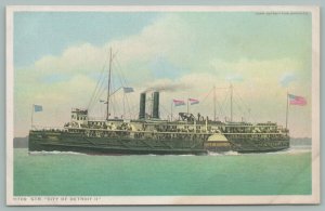 Ships~Detroit City Steamer~Detroit Pub Co~11709~Postcard