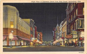 Limestone Street fro High Street, Night Springfield, Ohio OH