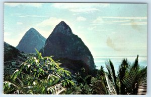 St. Lucia West Indies Gros & Petit Pitons Mountains Postcard
