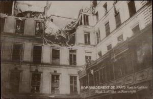 WWI Bombardment Bombing of Pari 1918 Real Photo Postcard #4