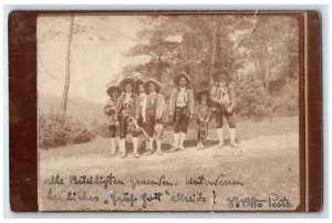 1928 Family Band Costume Musicians Motz Berlin Germany RPPC Photo Postcard