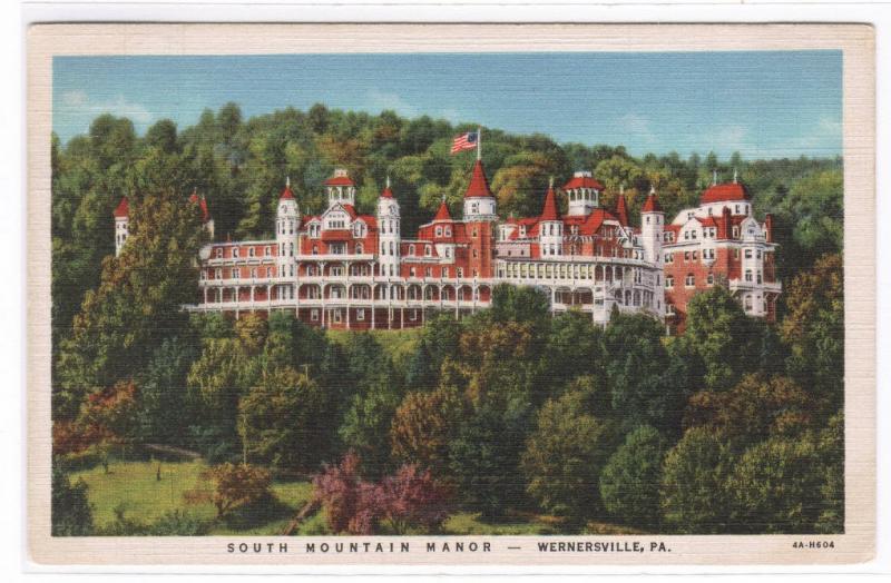 South Mountain Manor Wernersville Pennsylvania 1936 postcard