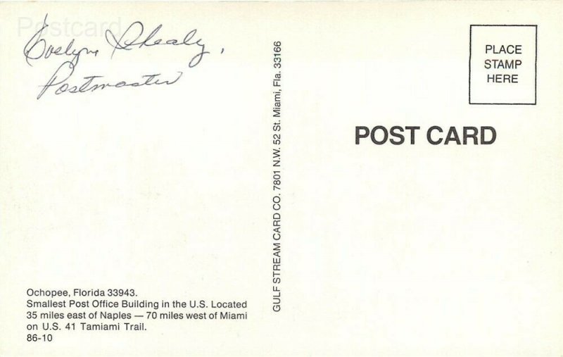 FL, Ochopee, Florida, Smallest Post Office in US, Lot of 2