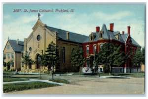 c1910's St. James Cathedral Rockford Illinois IL Unposted Antique Postcard