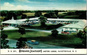 Vtg 1950s Howard Johnson's Motor Lodge Fayetteville North Carolina NC Postcard