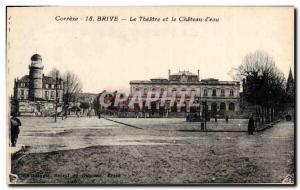 Old Postcard Chateau d & # 39eau Brive The theater and the castle d & # 39eau