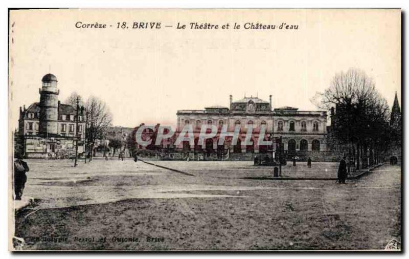 Old Postcard Chateau d & # 39eau Brive The theater and the castle d & # 39eau